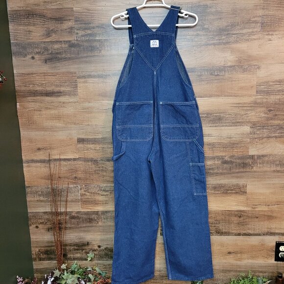 Lady Liberty Denim Bib Overalls 14 R Medium Dark Wash Cotton Country Western - Picture 2 of 10